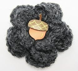Handmade Mini Decorative Alpaca Natural Fiber Flower Pin - One-of-a-kind