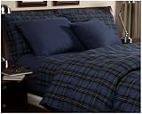 Pinzon 160-Gram Yarn-Dyed Flannel King Duvet Cover, Blackwatch Plaid