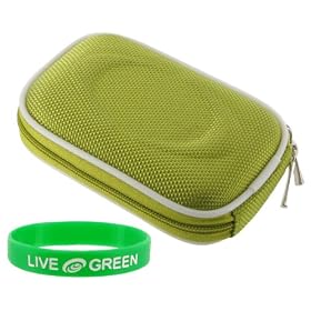 Nylon Hard Shell Carrying Case (Green) for Flip MinoHD Camcorder Purple Flourish