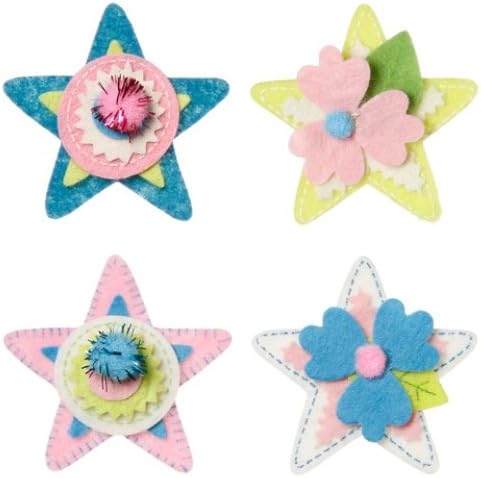 WeGlow International Felt Embellishment Pink and More Stars, Set of 8