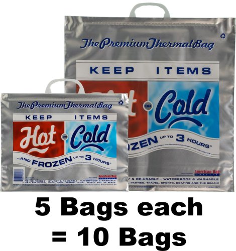 American Bag Hot Cold Thermal Bag Combo (10 Bags, 5 of 15x12x6, 5 of 20x20x7)