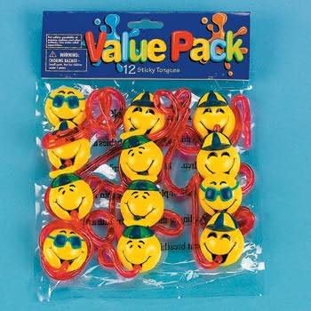 Goofy Face w/Sticky Tongue (12 ct) Novelty Toys (12 per package)