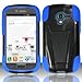 Quaroth - Dual Layer Plastic Silicone Black Blue Hard Snap On Case W/ Y Stand For Samsung Galaxy Exhibit T599 (StopAndAccessorize...