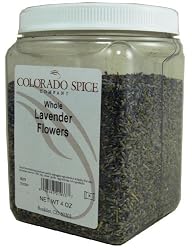 Colorado Spice Lavender Flowers, Whole , 4-Ounce Jars (Pack of 2)