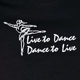 MENS LONG-SLEEVE T-SHIRT : BLACK - LARGE - Live To Dance - Dance To Live - Ballet Dancer Dancing