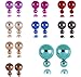 ThyWay 9 Pairs Fashion Assorted Color Double-faced Faux Simulated Pearl Stud Earrings For Women Girls(random color)