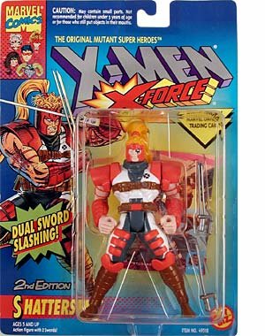  Shatterstar 2nd Edition Action Figure - 1994 - X-Men / X-Force Series - w/ Dual Sword Slashing - w/ Trading Card - Limited Edition - Collectible