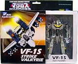 Robotech Macross Toynami 5 Inch 1/100 Scale Fully Transformable Roy Focker's VF-1S Veritech Fighter Deluxe (Includes Extra Weapons)