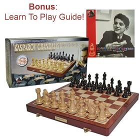 Kasparov Grandmaster Chess Set with Spruce-Tek Chess Pieces by Trademark Global
