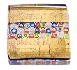 Authentic Murano Glass Paperweight, 24k Gold with Embedded Bar of Millefiori, Gift Boxed