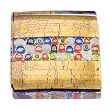 Authentic Murano Glass Paperweight, 24k Gold with Embedded Bar of Millefiori, Gift Boxed by 