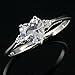 Cassie: 0.81ct Heart-cut Ice on Fire CZ Promise Friendship Engagement Ring 925 Silver, 3135