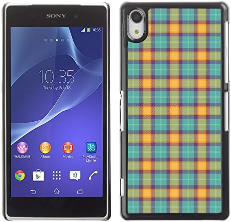 PatternViking PC Polycarbonate Aluminium Back Case Cover Sony Xperia Z2 ( checkered pattern )