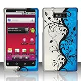 For Virgin Mobil Motorola Triumph WX435 Accessory - Blue Vine Design Hard C ....