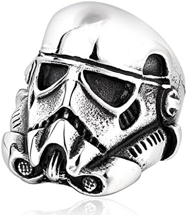 Hiscock Titanium Steel Men's Ring Star Wars White Pawn Ring 13