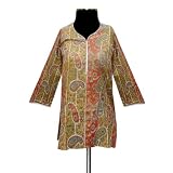 Handmade Printed Ladies Shinning Cotton Top, Known As Shimar Clothes (Free Shipping) LLtop0032rr