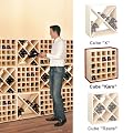 Weinregal CUBE Modul "Karo" Holz Flaschenregal System - 25 Flaschen