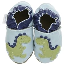 Robeez Infant/Toddler Baby Dino Slip-On With Socks,Baby Blue,6-12 Months (US Infant 2.5-4 M)