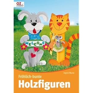 Fröhlich-bunte Holzfiguren
