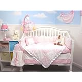 New Pink Minky Dot Chenille 10pcs Baby Crib Bedding Set