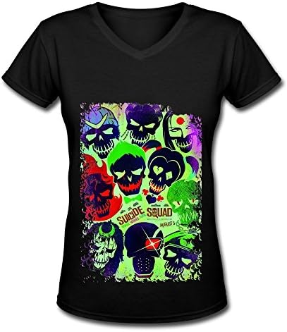 Suicide Squad 2016V Neck T Shirt For Women Black