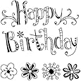 Inkadinkado Clear Mini Stamps, Happy Birthday