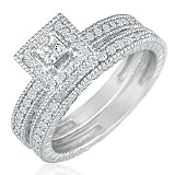 1/2ct Princess Diamond Bridal Set in 14k White Gold