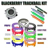 Replacement BlackBerry Trackball (Black) with 11 Different Color Rings ( Silver, Black, Purple, Red, Light Pink, Dark Pink, Green, White, Yellow, Orange, Blue ) and Opening Tools for Blackberry Curve Pearl 8100 8110 8120 8130 8220 8230 8300 8310 8320 8330 8800 8820 8830