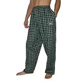 Mens NFL New York Jets Plaid Cotton Thermal Sleepwear / Pajama Pants - Green & White (Size: XXL)