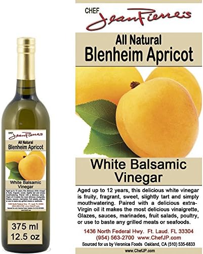 Chef Jean Pierre's Italian Balsamic Vinegar - 375ml (12.5oz) Rich Apricot Flavor, 12-Year Traditional Barrel Aged - Ideal For Enhancing Your Meals