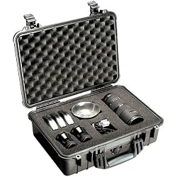 Pelican 1500-004-110 Case with Padded Divider - Model 1500; Dim: 16.75 L x 11.18 W x 6.12 D