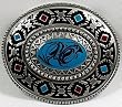 Southwestern Turquoise Coral Enamel Buckle