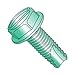 10-24 x 3/8" Type 23 Thread Cutting Screws/Slotted/Hex Washer Head/Steel/Zinc Green (Carton: 8,000 pcs)