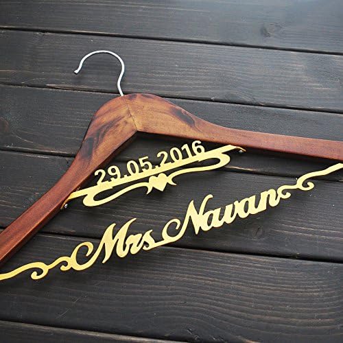 Bride Hanger, Gold Hanger, Personalized Wedding Hanger , Dress Wedding Hanger, Bridesmaids Gift, Double Hanger,Name Hanger