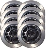 Clear / Black Inline Skate Wheels 78mm 78a 8-Pack