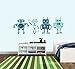 Large Blue Robot Wall Decals, Boy Blue Robot Decal, Boys Room
