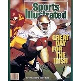 Steiner Sports NFL Notre Dame Fighting Irish 1988 National Champs 5 Signature Tony Rice 12-5-88 Sports Illustrated Cover 16 x 20-inch Photo (LE 88)
