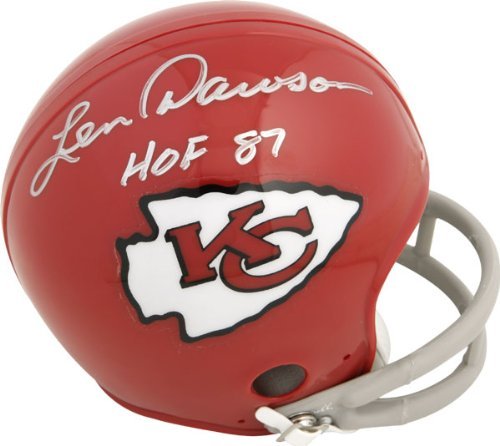 Len Dawson Kansas City Chiefs Autographed Riddell Mini Helmet with HOF87