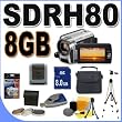 Panasonic SDR-H80 SD & HDD Camcorder w/ 70x Optical Zoom (Silver) BigVALUEInc Accessory Saver 8GB Filter/Lens Bundle