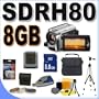 Panasonic SDR-H80 SD & HDD Camcorder w/ 70x Optical Zoom (Silver) BigVALUEInc Accessory Saver 8GB Filter/Lens Bundle