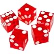 19Mm A Grade Serialized Set Of Casino Dice-Red