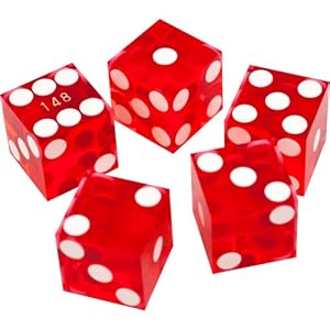 Trademark Poker 19mm A Grade Serialized Set of Casino Dice (Red)