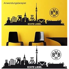 Borussia Dortmund Wandtattoo Skyline "Echte Liebe" (120 x 44 cm)