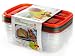 EasyLunchboxes 3-compartment Bento Containers (Set of 4 / 2-Pack) BPA-Free. Easy-Open Lids (Not Leakproof)