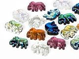 Schmucksteine 8x11mm Elefant (Color Mix), 100 Stück