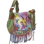 Anuschka Fringed Flap Saddle Bag Enchanted Fairy