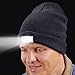 Comfortable Black Knit Beanie with Built-in Five-led Flashlight Provides Bright Light While Running, Camping, or Fishing at Night