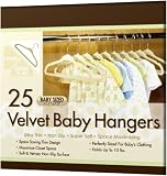 Closet Complete Baby Size Ultra Thin No Slip Velvet Hangers, Ivory, Set of 25