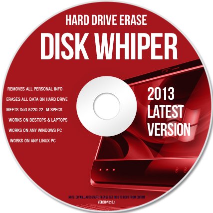 DISC WIPER CD - HARD DRIVE DATA ERASER - DISK WIPE Windows/MAC/Linux - 2013