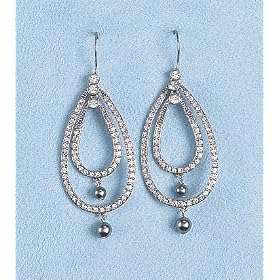 Monet Pierced Grey Pearl Teardrop Chandelier